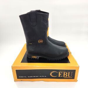 Cebu Tractor Light Boots Mens Size 10.5 Work Black Leather Durable Soles